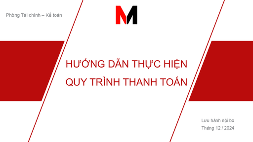 HƯỚNG DẪN THỰC HIỆN QUY TRÌNH THANH TOÁN [031001]